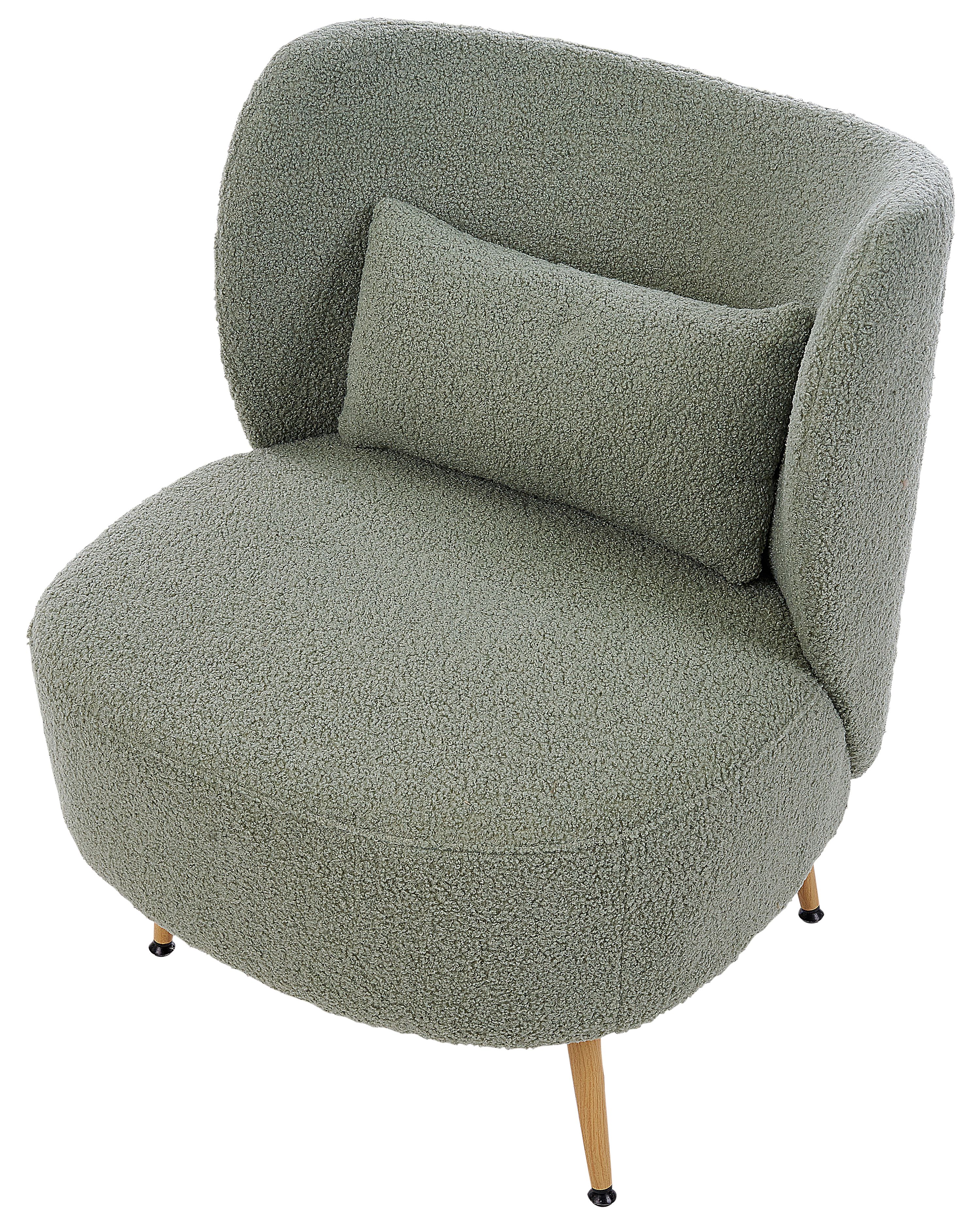 Fauteuil OTSBY II met kussen Bouclé Groen