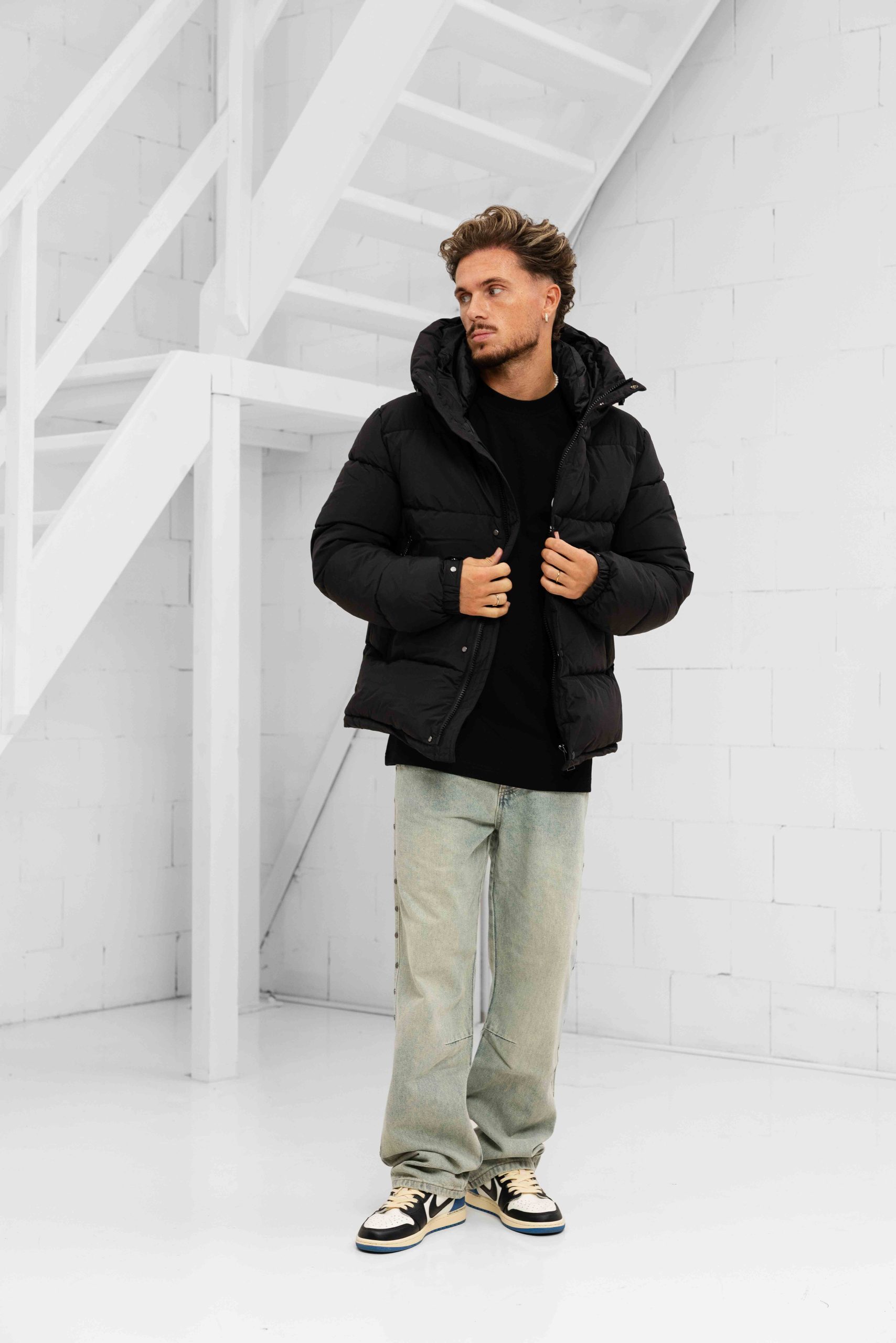 Malelions Arctic Puffer Winterjas Heren Zwart