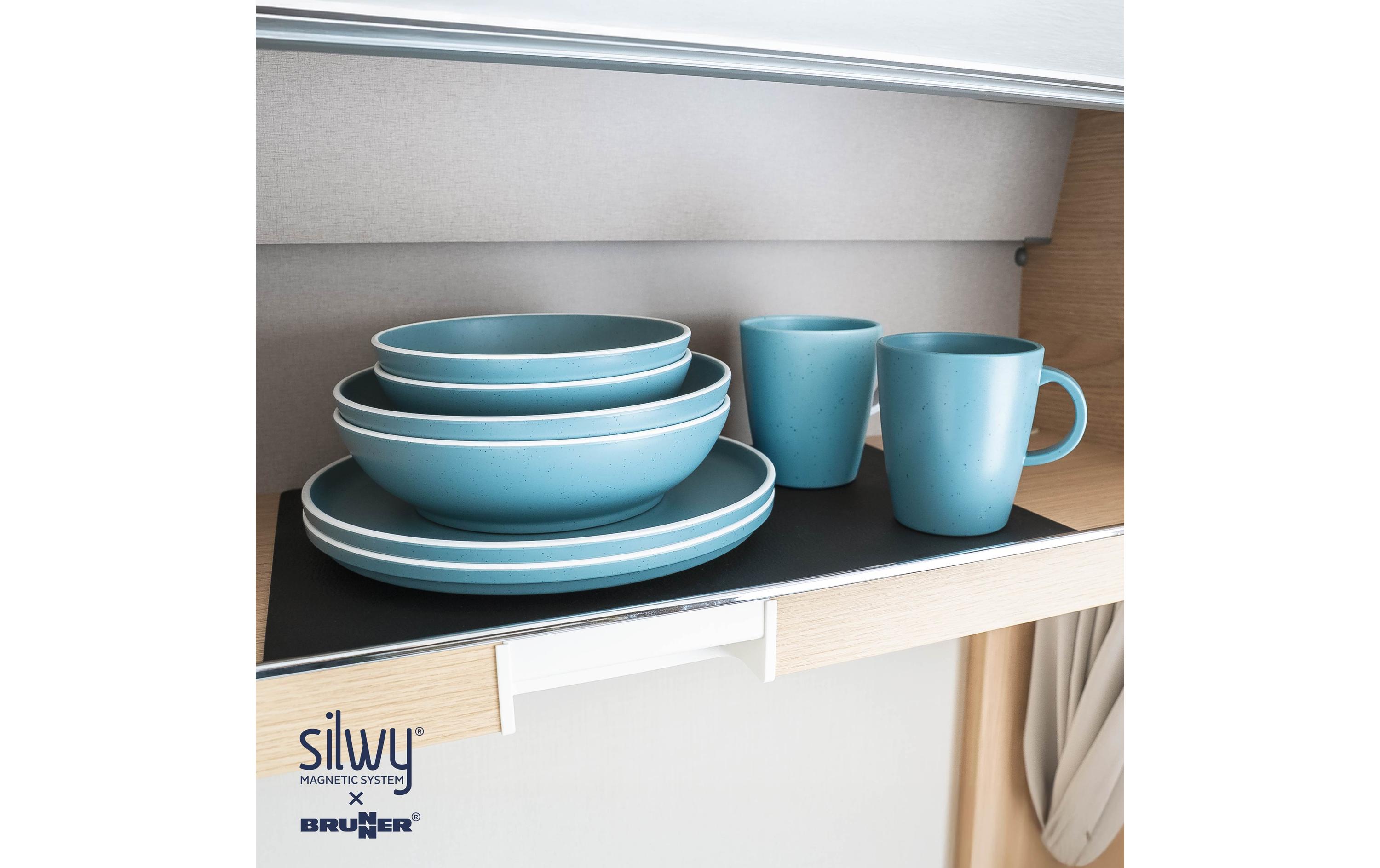 Magnet-Kunststoff-Geschirrset Dolomit Blue<br>Outdoor Set aus 11 Teilen