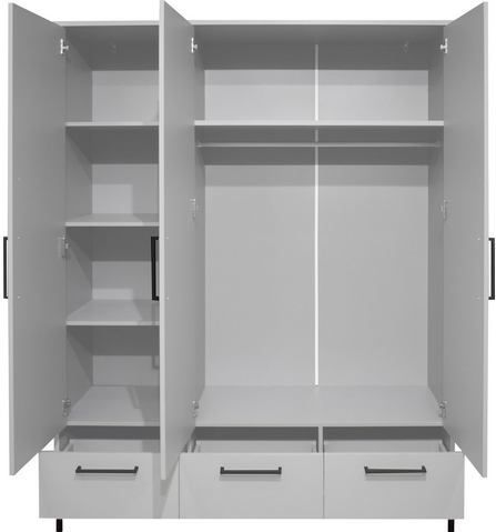 Mäusbacher - Olaf - Kledingkast - Krijtgrijs - Houtmateriaal - 148x195x51 cm