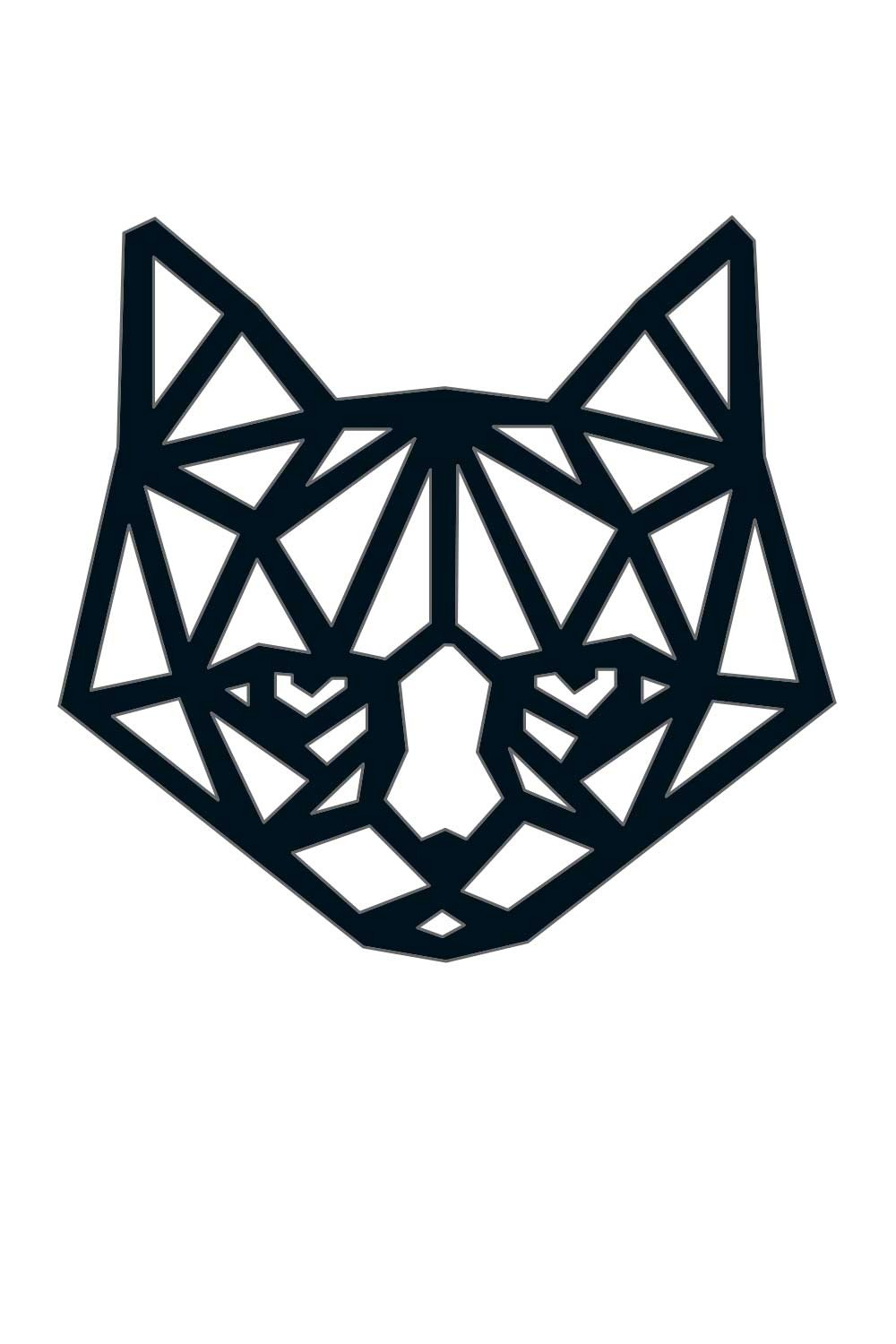 Silhueta decorativa de um gato siamês preto