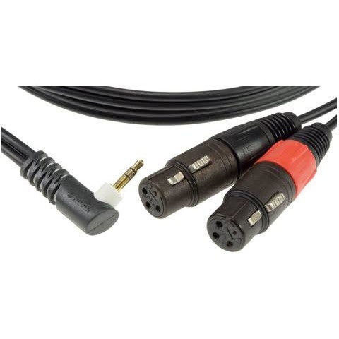 Klotz AY8A0100 verloopkabel 3.5 mm jack haaks - 2x XLR female 1 meter