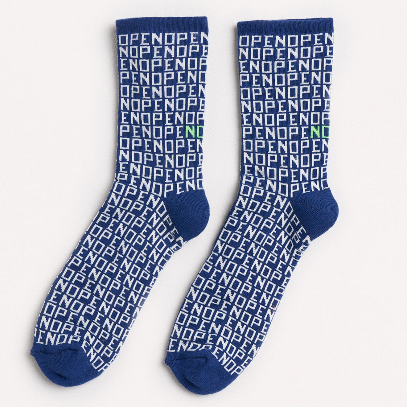 Bellerose Chaussettes hautes en Coton mélangé Flope imprimées bleues