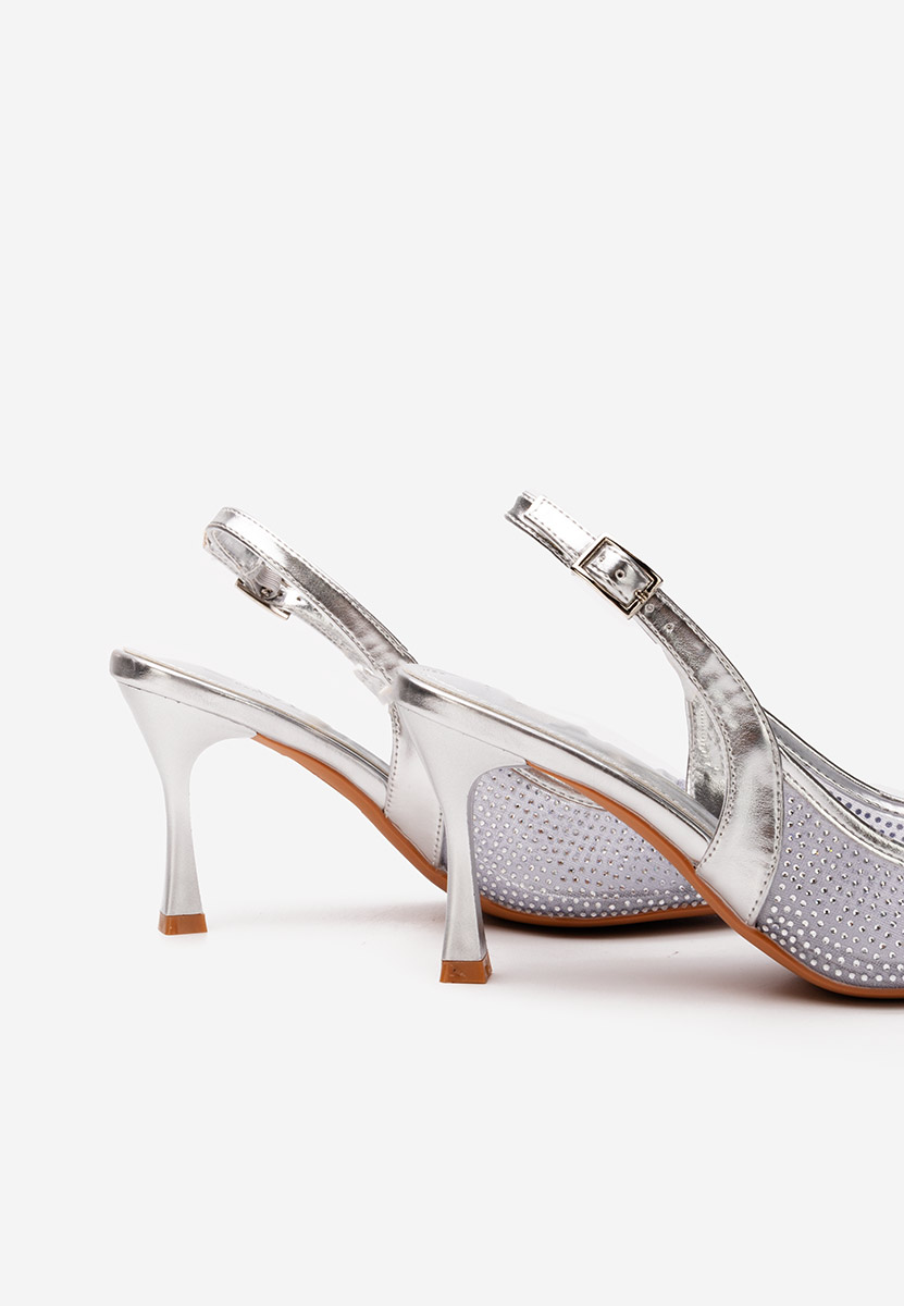 Chaussures à talon fin argent Carey