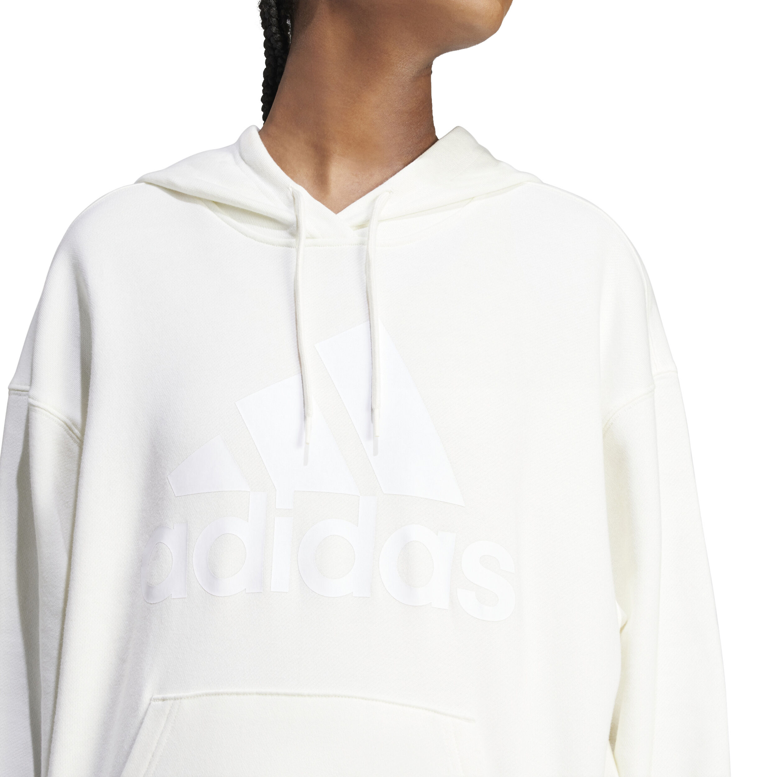 adidas Big Logo French Terry Sweat À Capuche Femmes - Crème