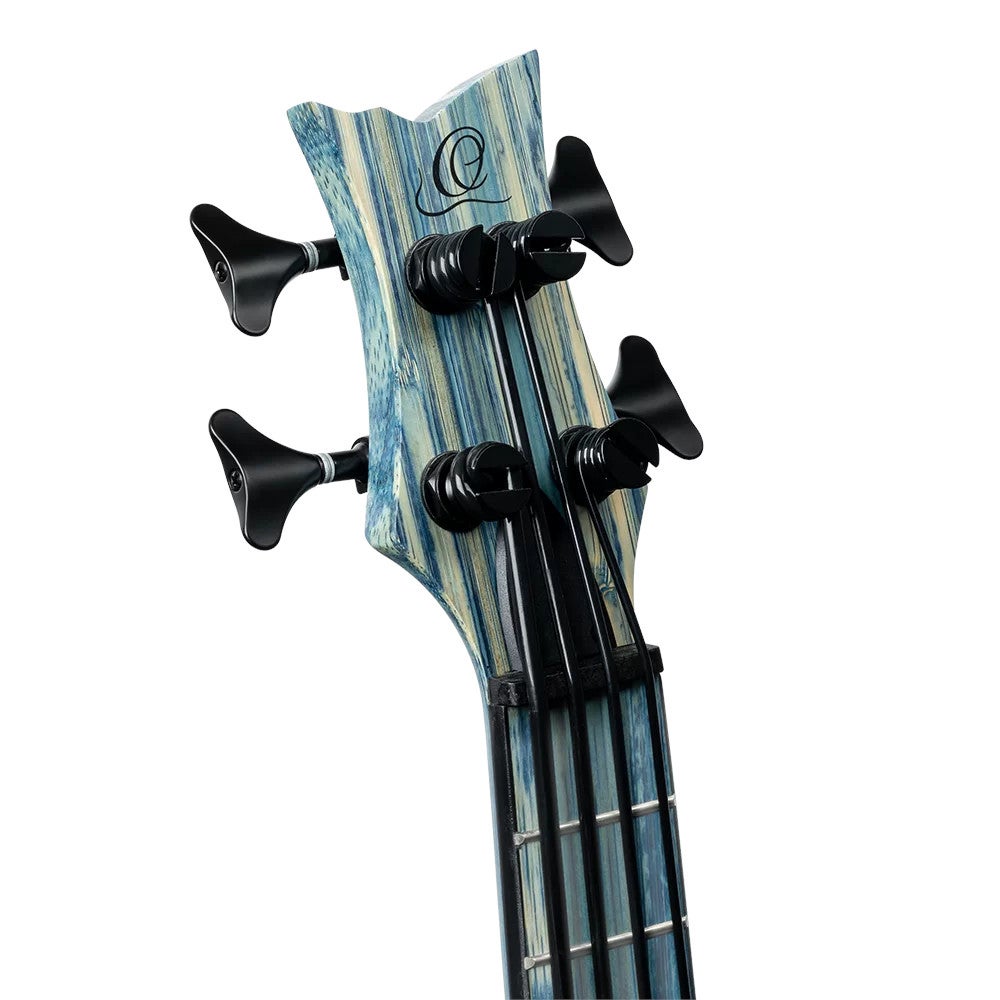 Ortega RUSWB-UB Bamboo Series Short Scale Uke Bass Stonewashed E/A bas ukelele met gigbag