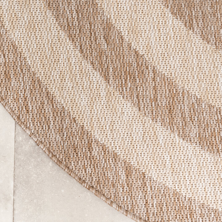 Rond In- & Outdoor vloerkleed - Sierra Frame Beige/Creme