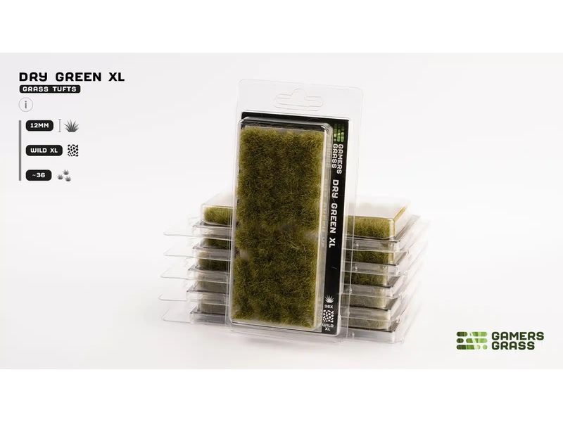 GamersGrass Tufts Wild Dry Green XL 12 mm Hochwertige Tufts für den Gelände- und Miniaturenbau