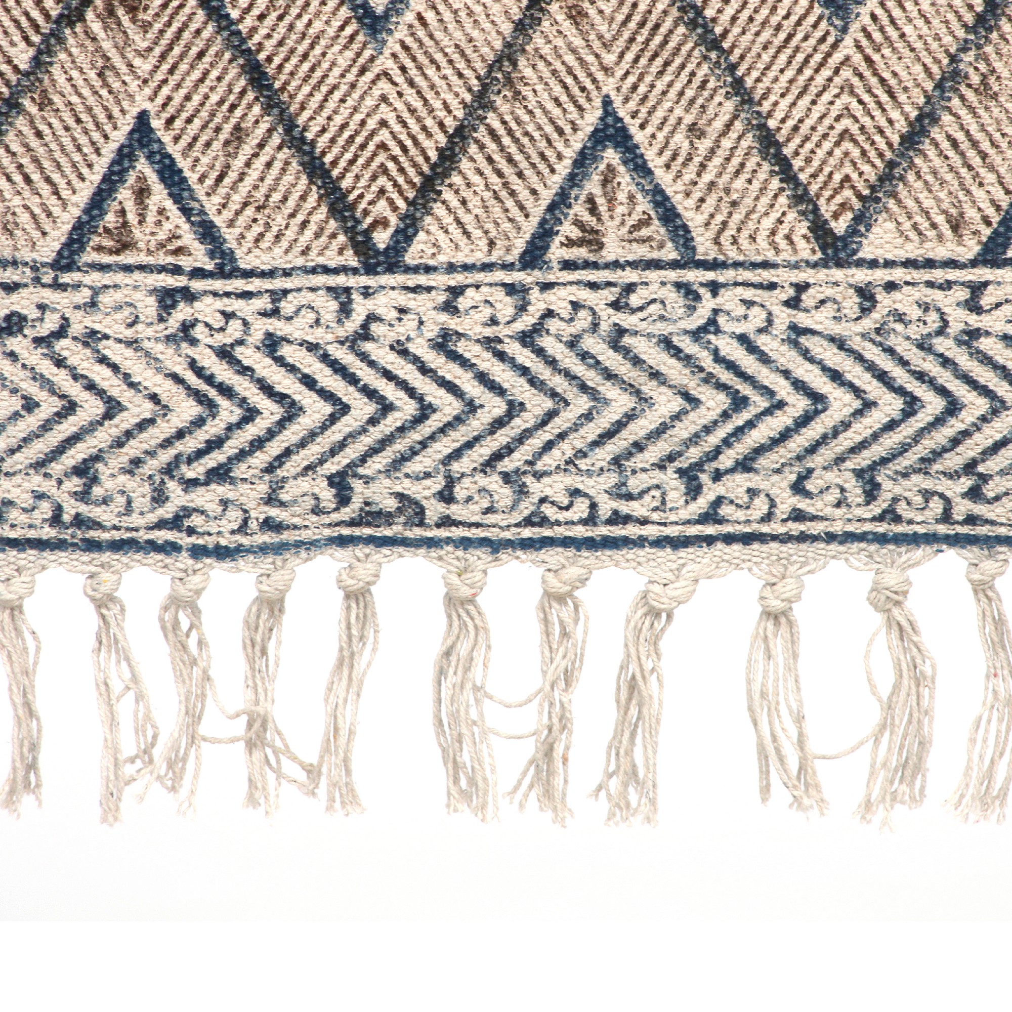 Mini-Rug 'Parli', weiß, rot-blau, T 60 cm, B 90 cm von fischer's lagerhaus