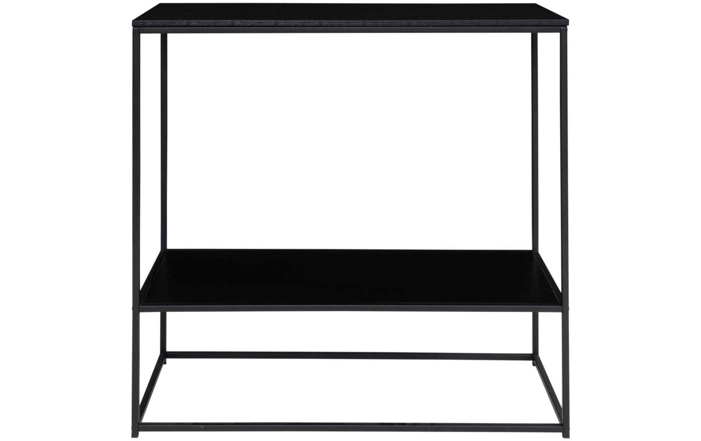Konsolentisch Vita 80 x 80 cm, SchwarzKonsolentisch mit zwei Ablagen