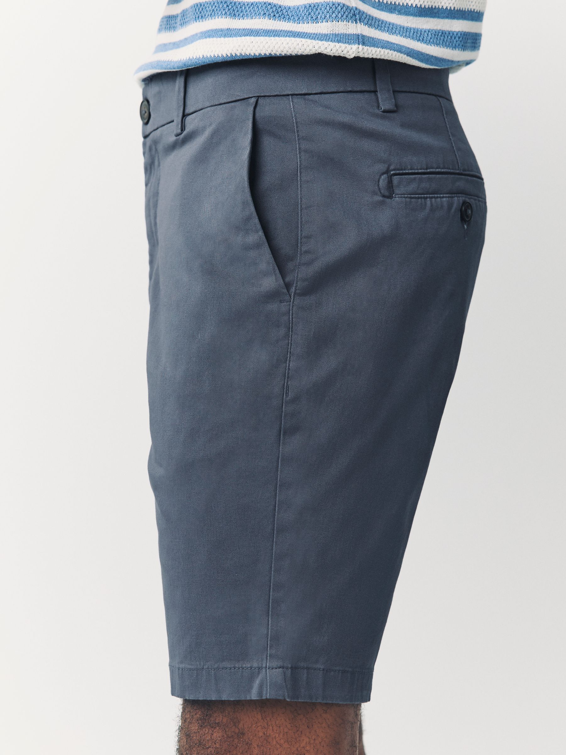 Zwart/vintage Blauw/Wit/Mushroom white - Slim Fit - Set van 4 chinoshorts met stretch