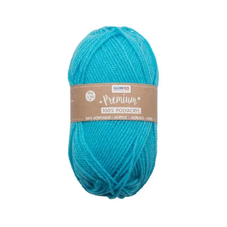 Glorex Premium Wolle aus 100 % Acryl, 50 g, ca. 140 m, türkis