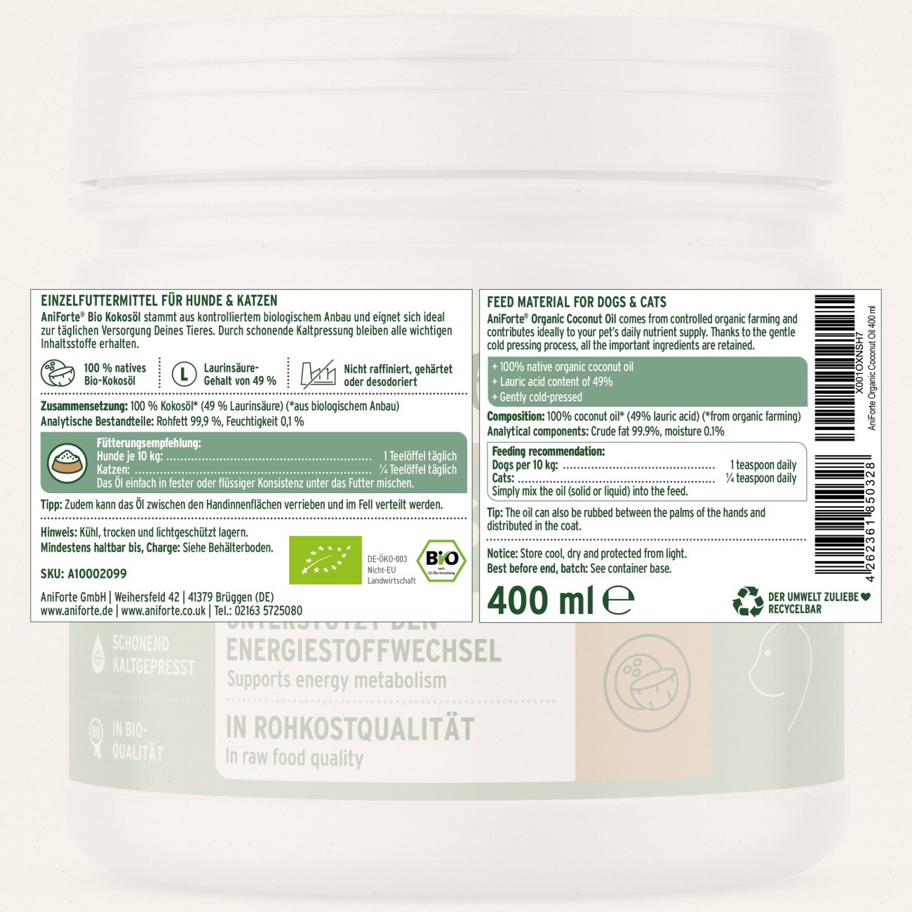 AniForte Bio Kokosöl 400 ml