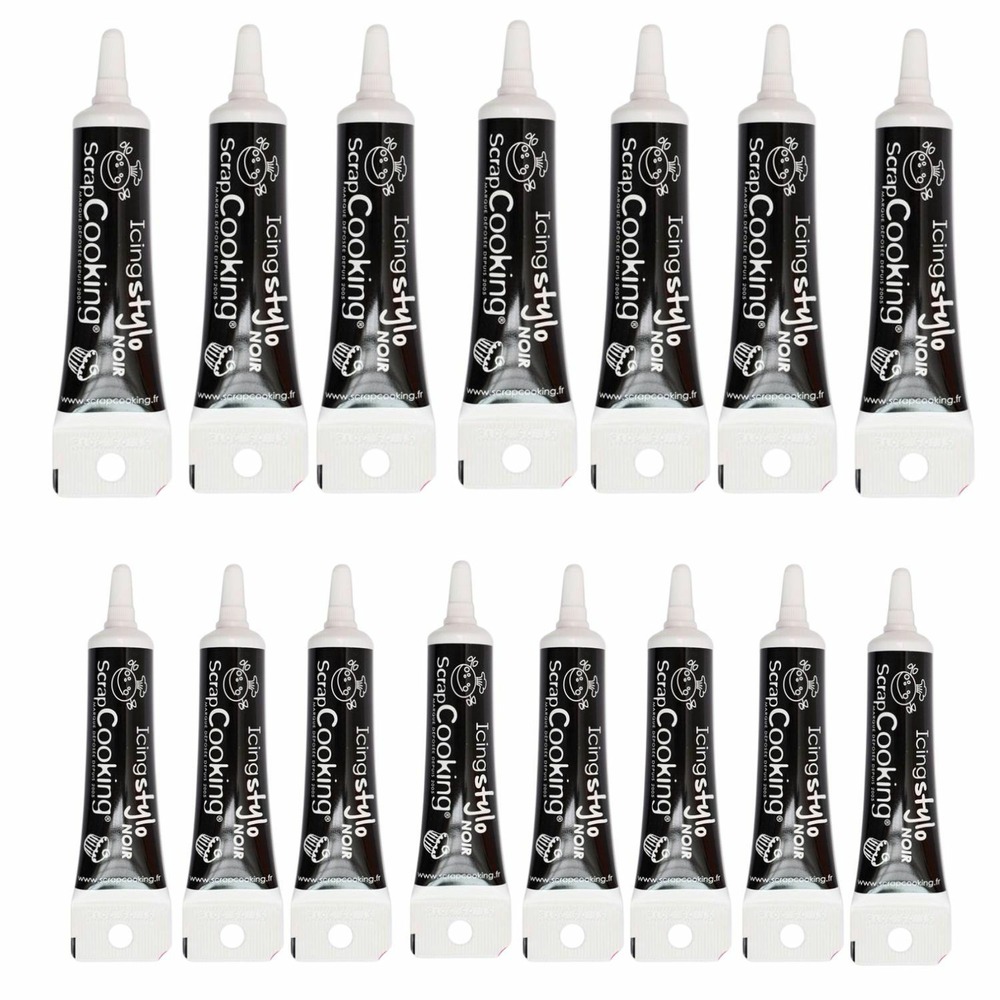 15 stylos de glaçage noir
