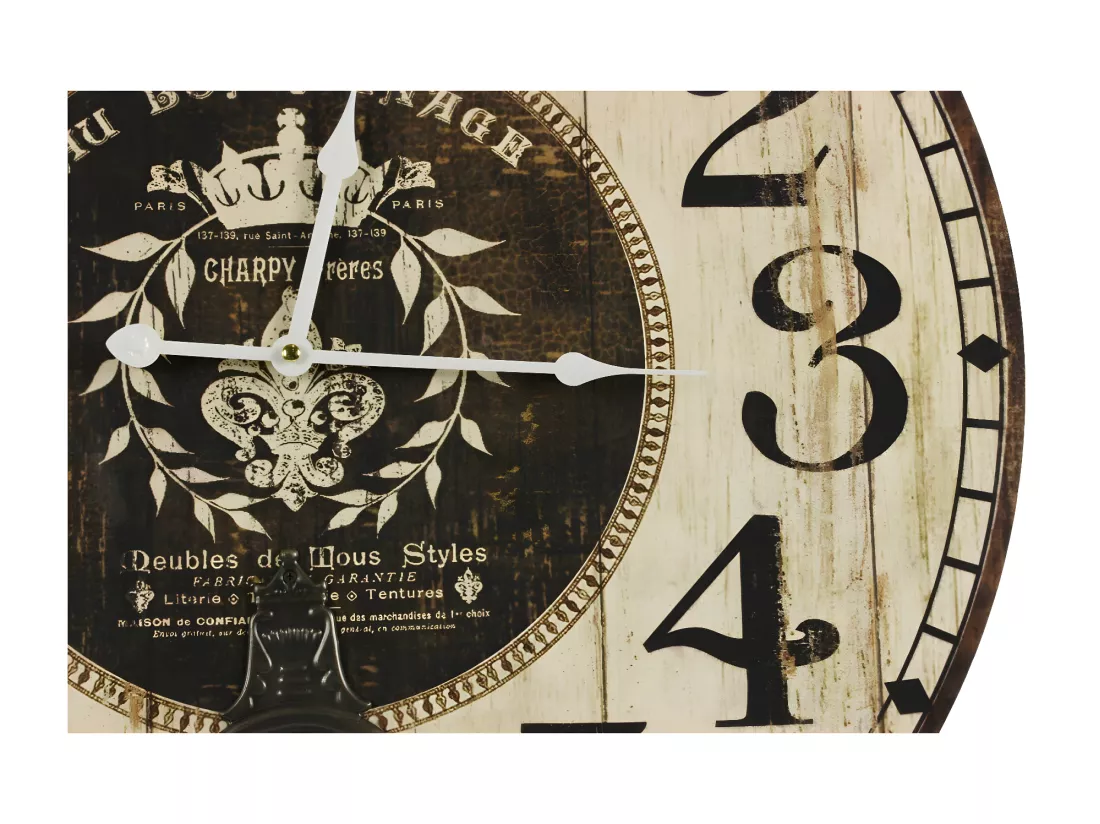Horloge ancienne balancier au bon ménage Bois Blanc - Décoration d'Autrefois