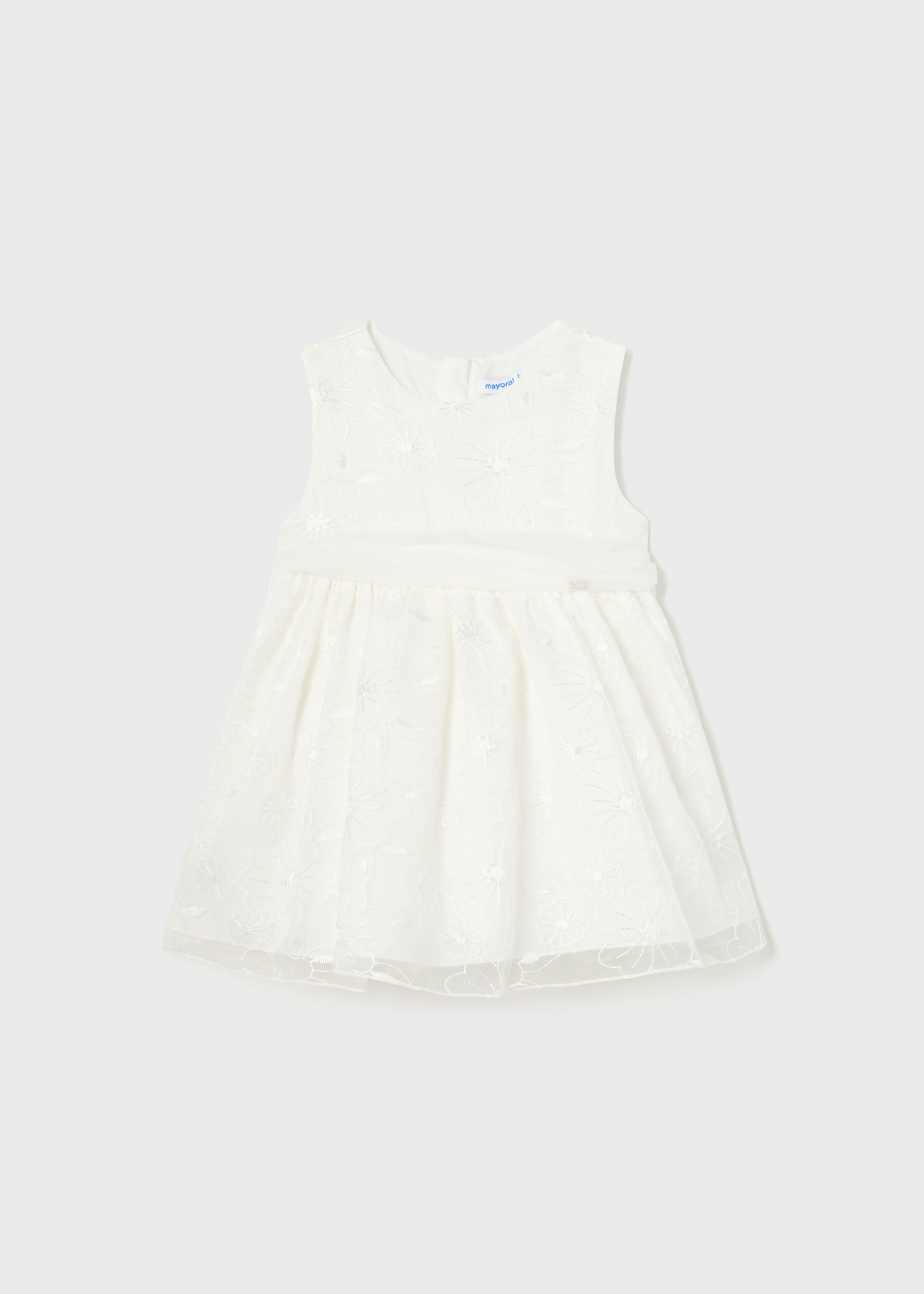 Vestido de organza bordado para bebê