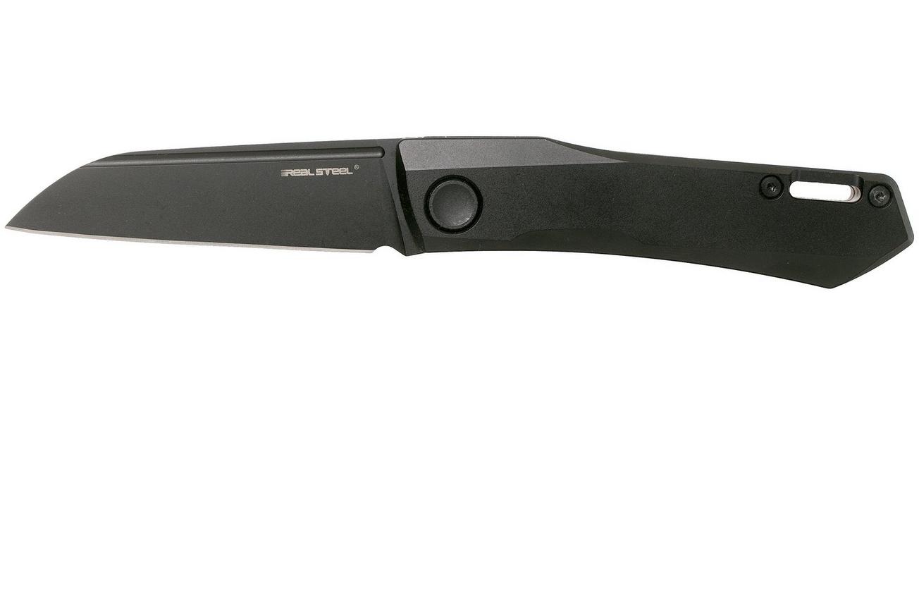 Real Steel Solis 7063B Black Titanium slipjoint zakmes, Poltergeist design