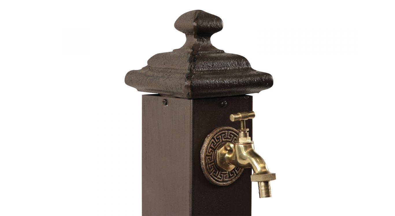 Fontaine de jardin métal marron 18.5x18.5x85.5cm