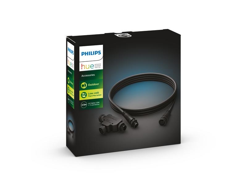 Philips Hue Zubehör Outdoor Verlängerungskabel 2.5m   T-Stü Philips Hue Verlängerungskabel