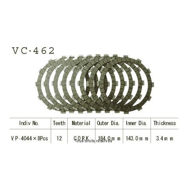Kyoto - Disques garnis d'embrayage VC462