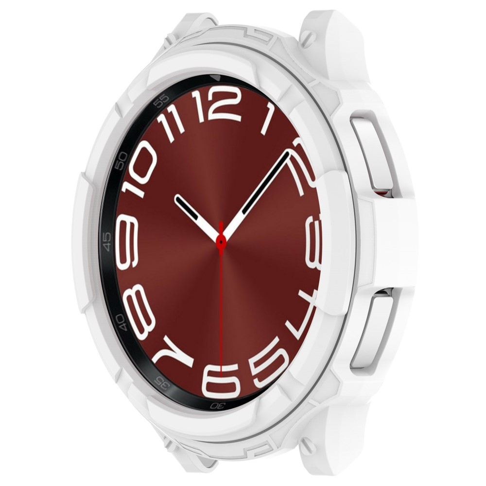 Samsung Galaxy Watch 6 Classic (43mm) Gummi Hülle Bumper mit Lünettenring - Weiss
