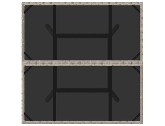 VIDAXL - Table de jardin avec dessus en verre gris clair résine tress...