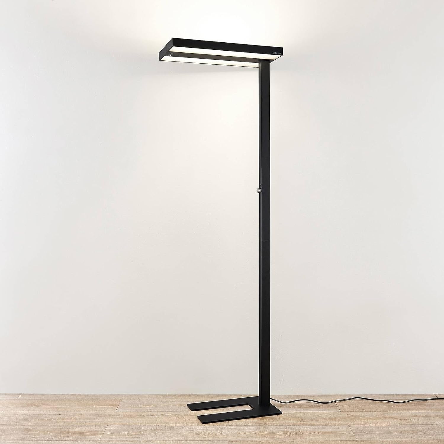 Arcchio LED Büro Stehlampe dimmbar, Bewegungsmelder Tageslichtsensor Bürolampe Up and Down 8000lm 4000K Standleuchte Deckenfluter Home Office
