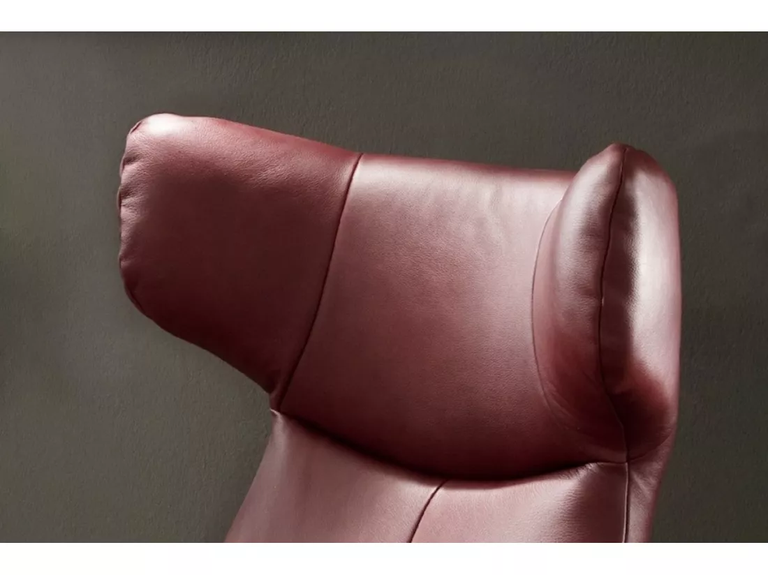 Fauteuil - Rouge cuir - RANDY