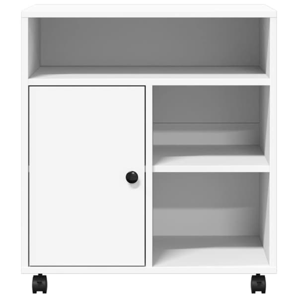 vidaXL Skriverstativ med hjul hvit 60x50x67 cm