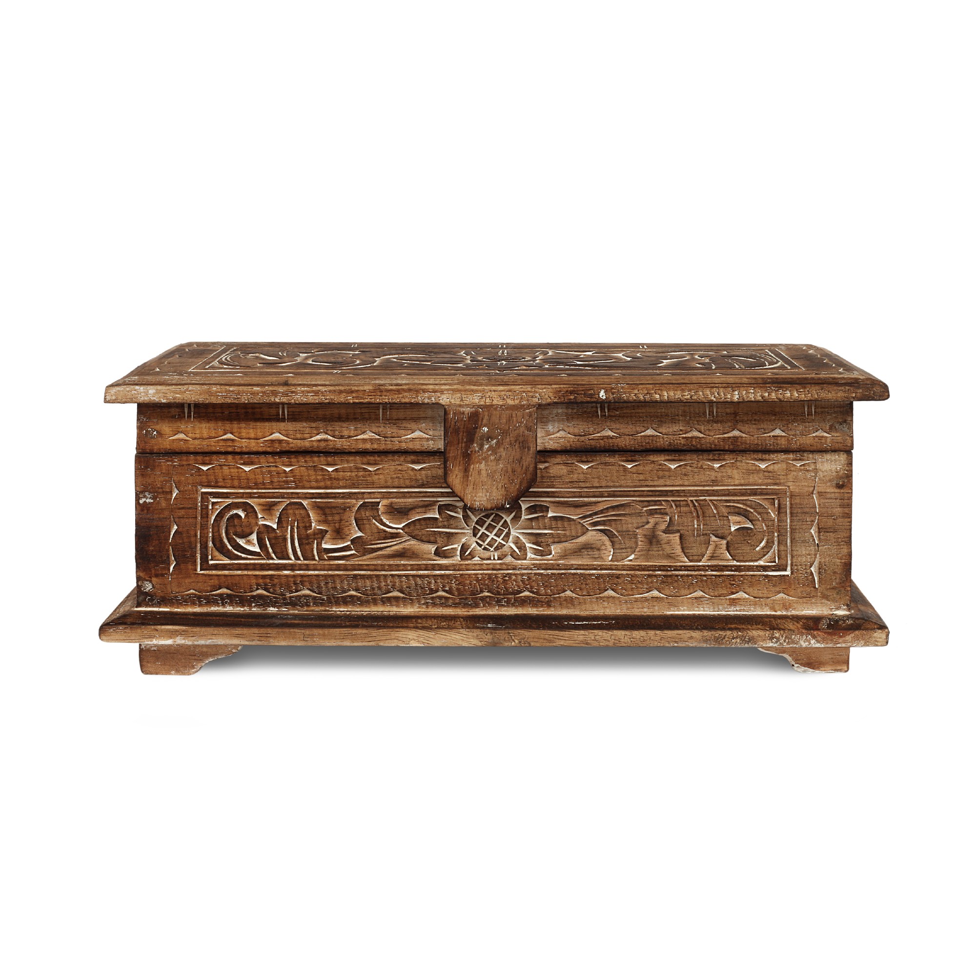 3er-Set Truhe mit Blumenmotiv, aus Albesiaholz von fischer's lagerhaus