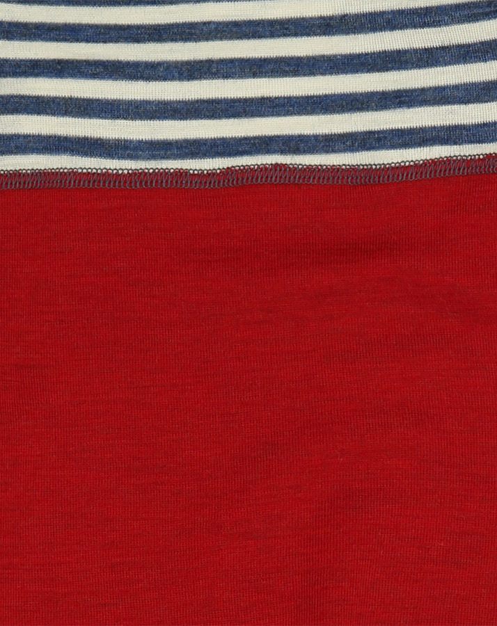Strampler ESSENTIAL BABY gestreift in blau/rot melange