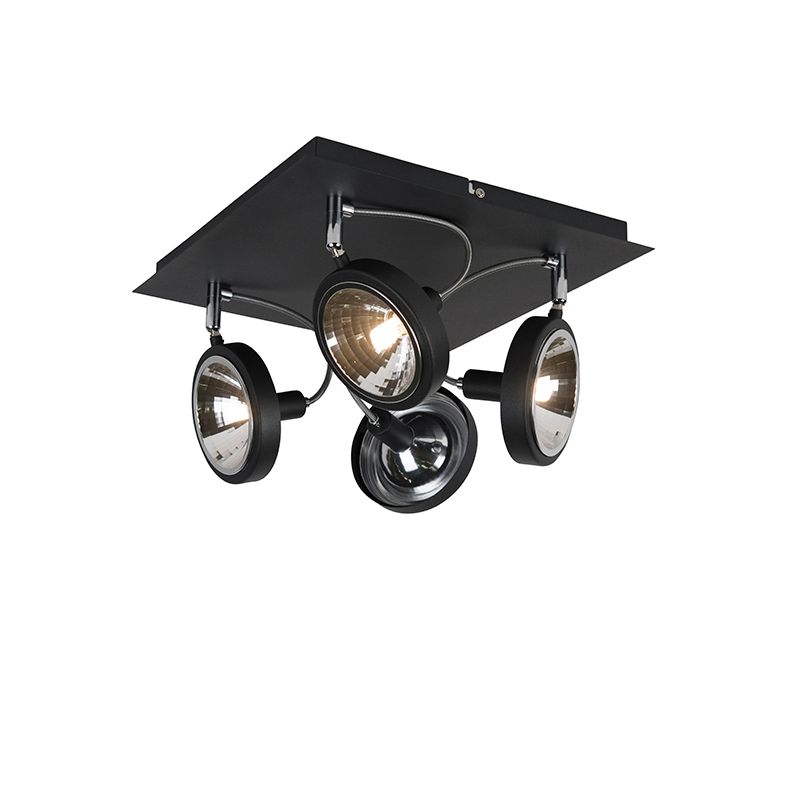 Design spot zwart 4-lichts verstelbaar - Nox