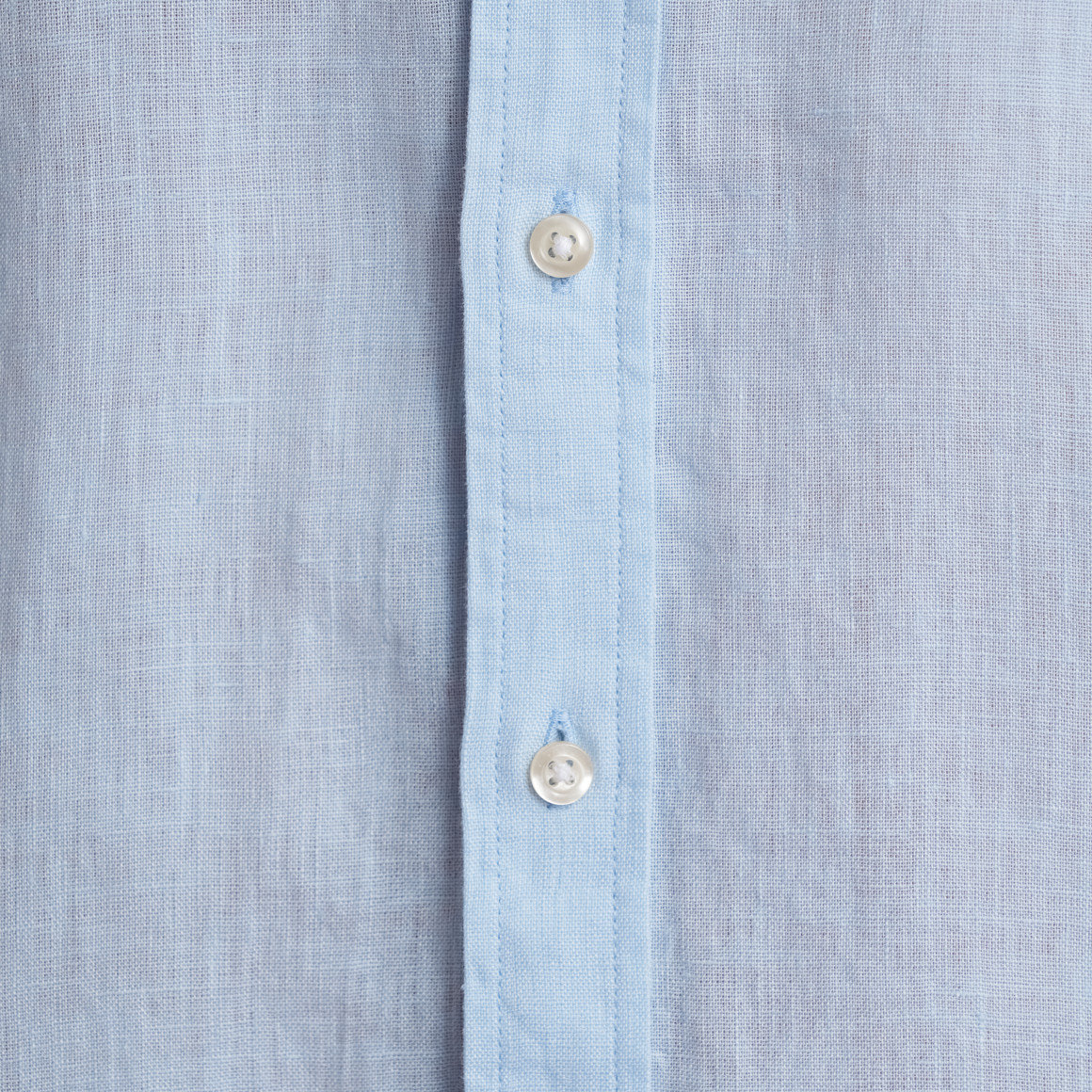 VanVaan Herren Leinen-Hemd mit Button-Down-Kragen hellblau