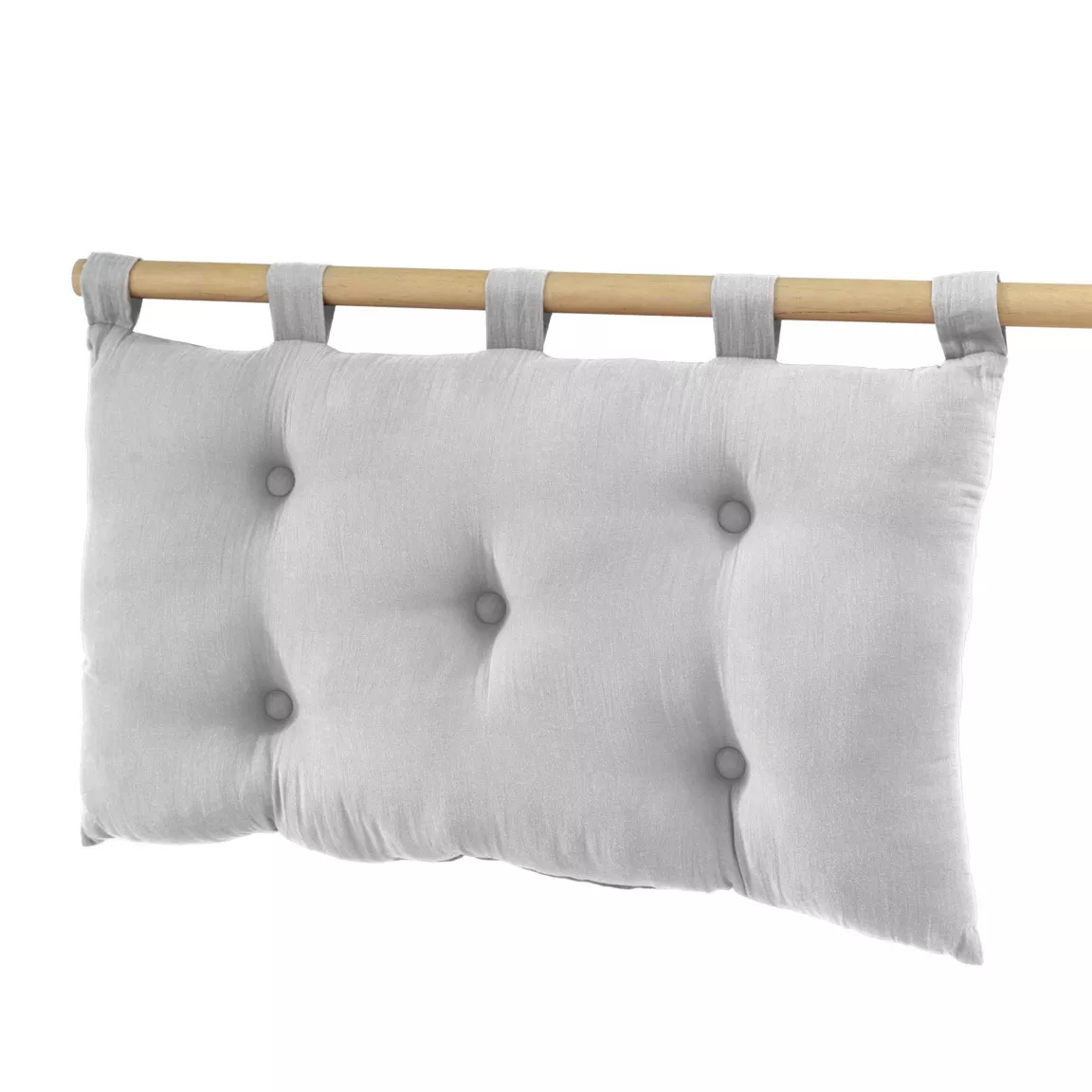 Tête de lit coussin gaze de coton (80 x 50 cm) Gaïa Gris nuage