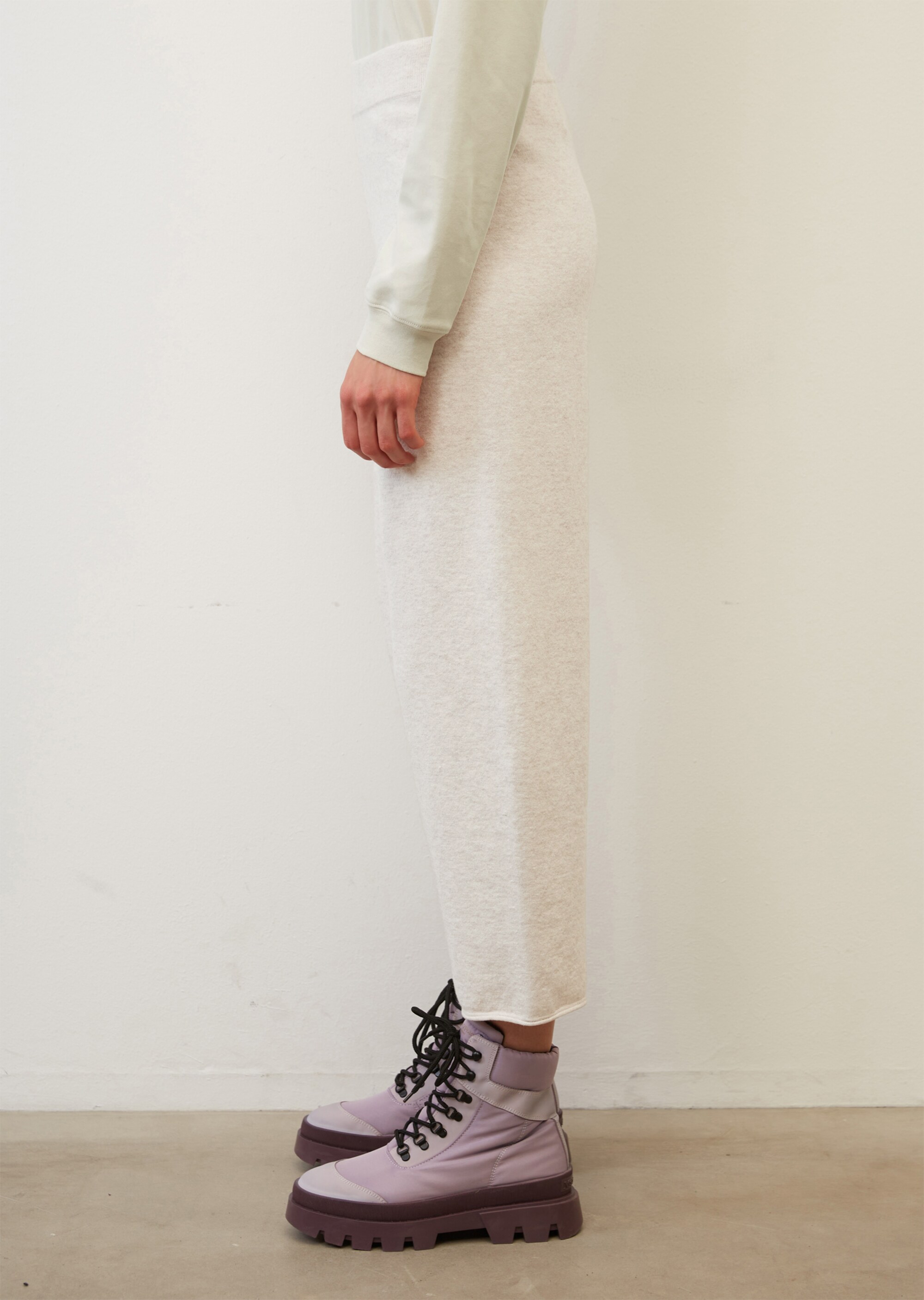 Softe Strickhose cropped aus Cotton Wool Stretch