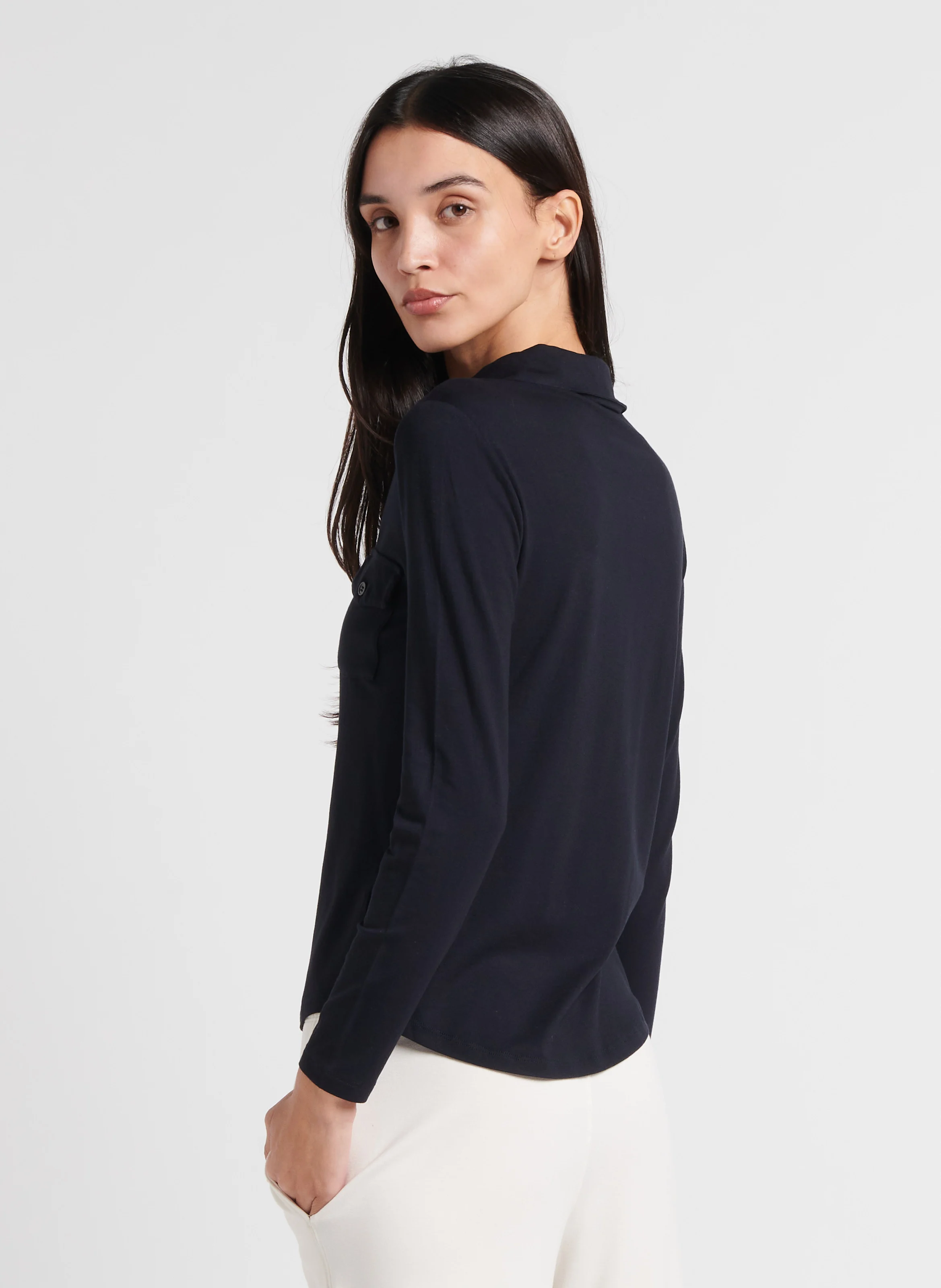 Chemise col classique stretch | Bleu
