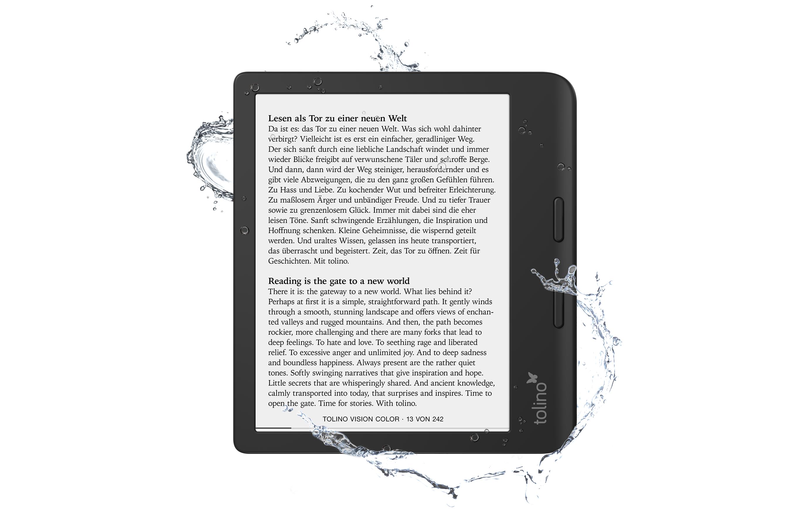 E-Book Reader Tolino vision color<br>7-Zoll-E-Book-Reader mit integrierter Beleuchtung mit smartLight