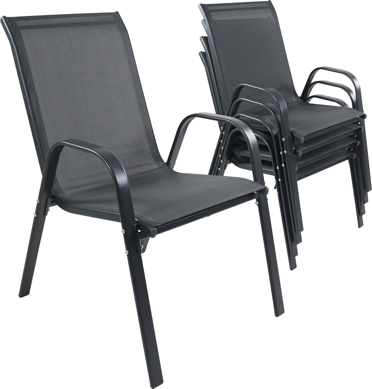 VCM 4-TLG. Set Gartenstuhl | Gartenstuhl stapelbar | Maße ca. H. 89 x B. 56 x T. 73 cm | Gartenstühle | Gartenmöbel - Sonlas