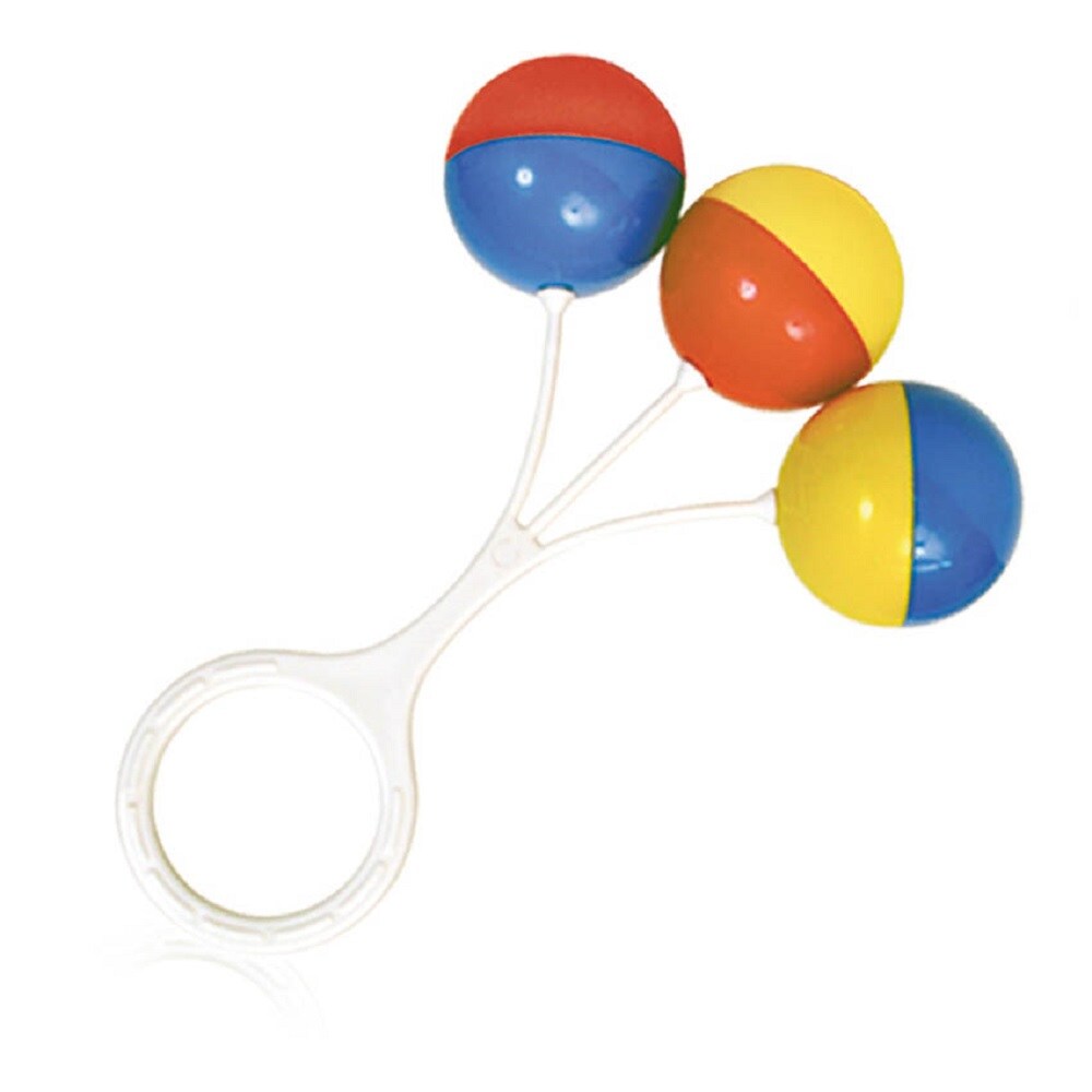 Lorelli Babyrassel 3 bunte Bälle verschiedene Rassel-Elemente Griff ab 3 Monate bunt