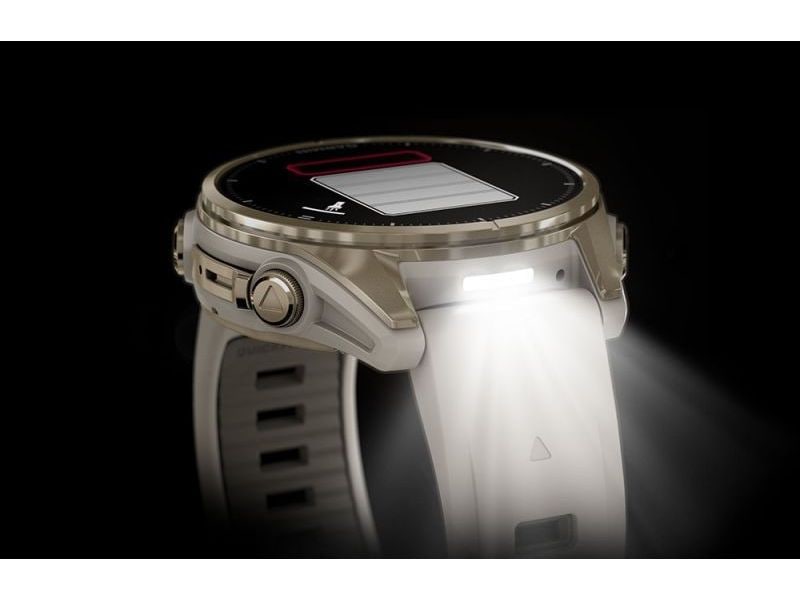 GARMIN Sportuhr Fenix 8 AMOLED Sapphire, 43 mm Beige GPS-Sportuhr