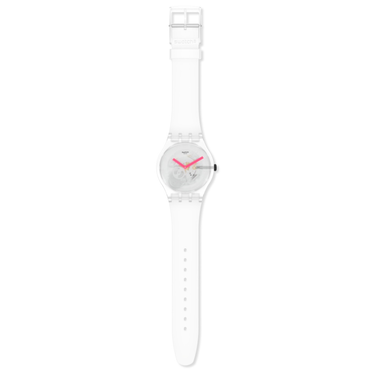 Montre Swatch mixte plastique silicone blanc