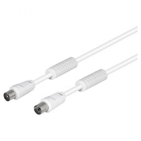 TM Electron Cabo de Antena Coaxial Branco 2,5 m
