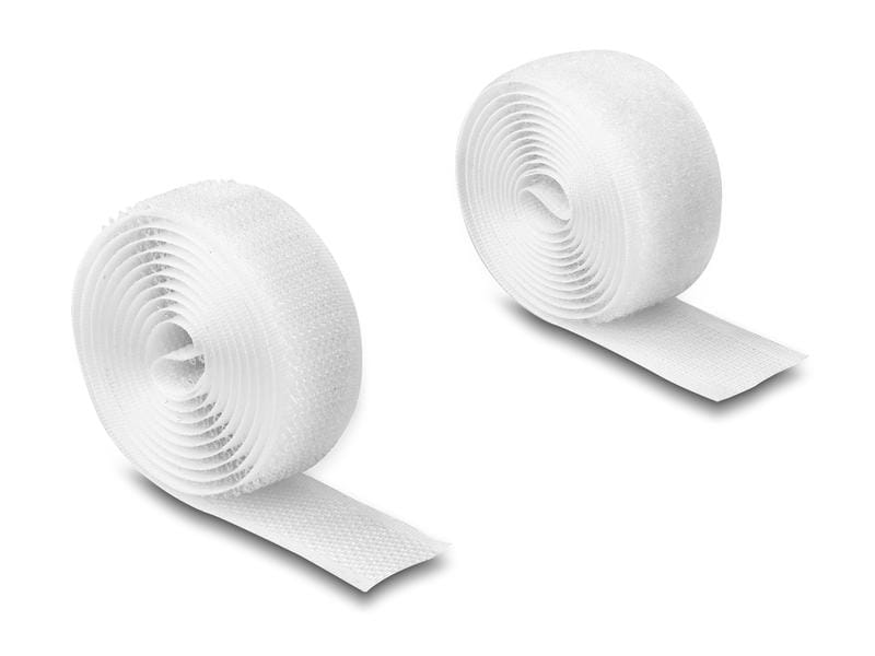 Delock Klettband 1 m x 20 mm mit Haft- und Flauschband Weis Delock Strapazierfähiges Klettband mit Haft- und Flauschband L 1 m x B 20 mm weiss