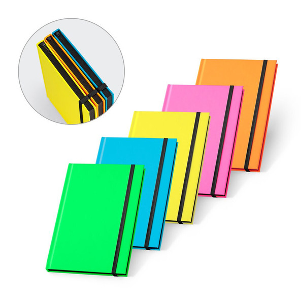 hi!dea 93269 - Bloc-notes A5 en PU fluorescent avec pages lignées