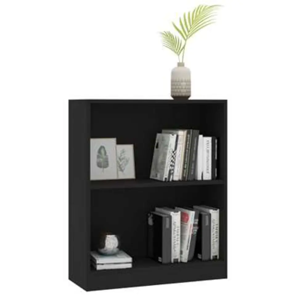 vidaXL - Boekenkast - Zwart - Bewerkt hout