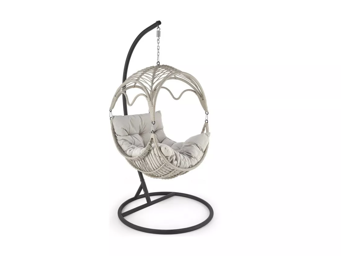 Fauteuil suspendu gris clair en rotin synthétique Gardena