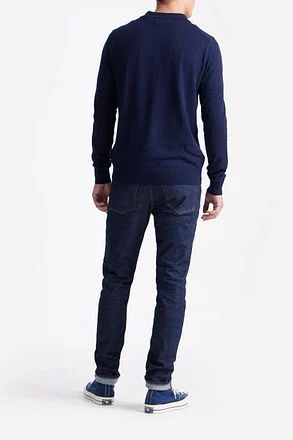 King Essentials The Robert Long Sleeve Poloshirt Merino Navy KM111030002-B025T kopen