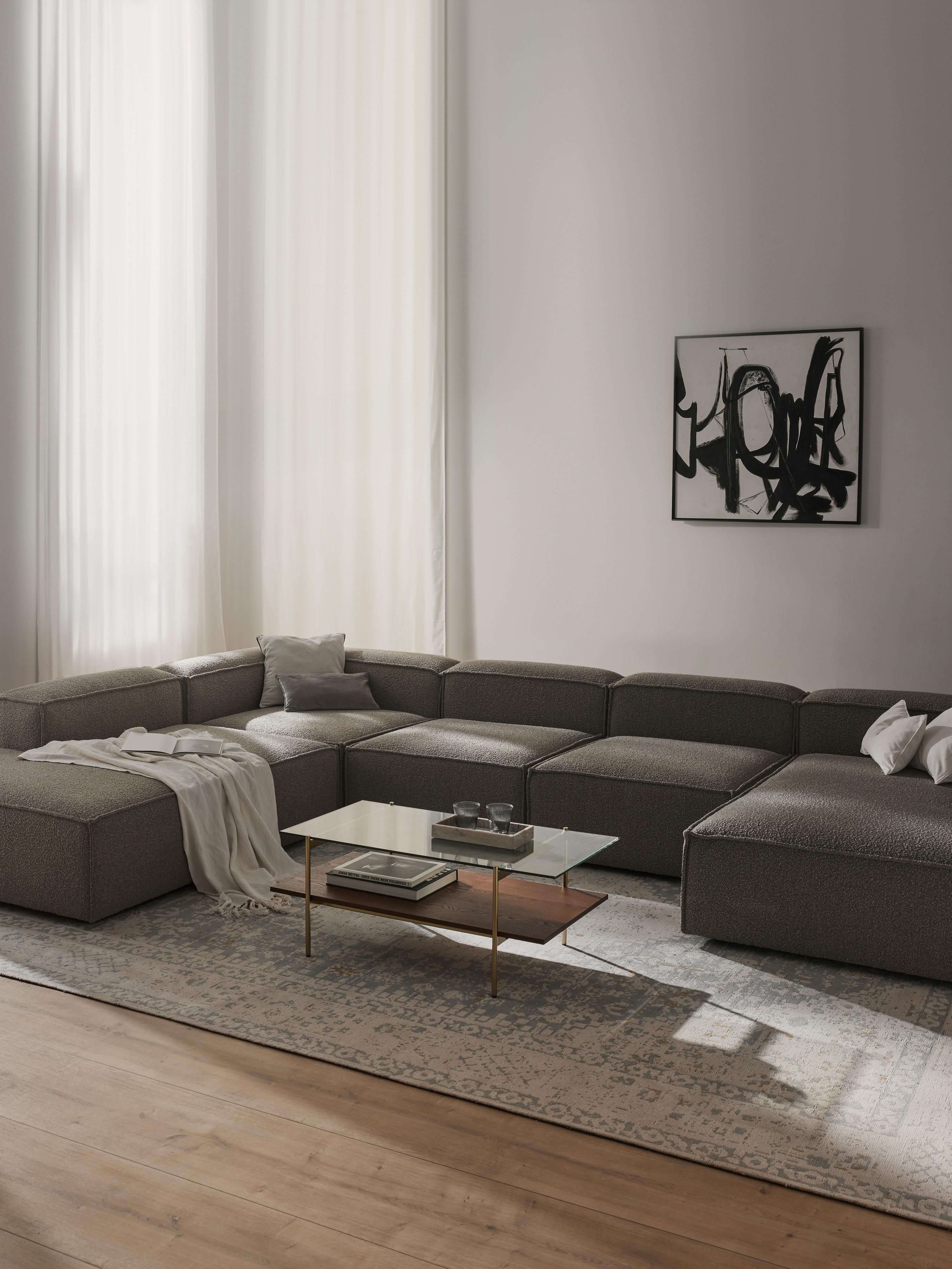 Modulaire U-bank Lennon uit bouclé