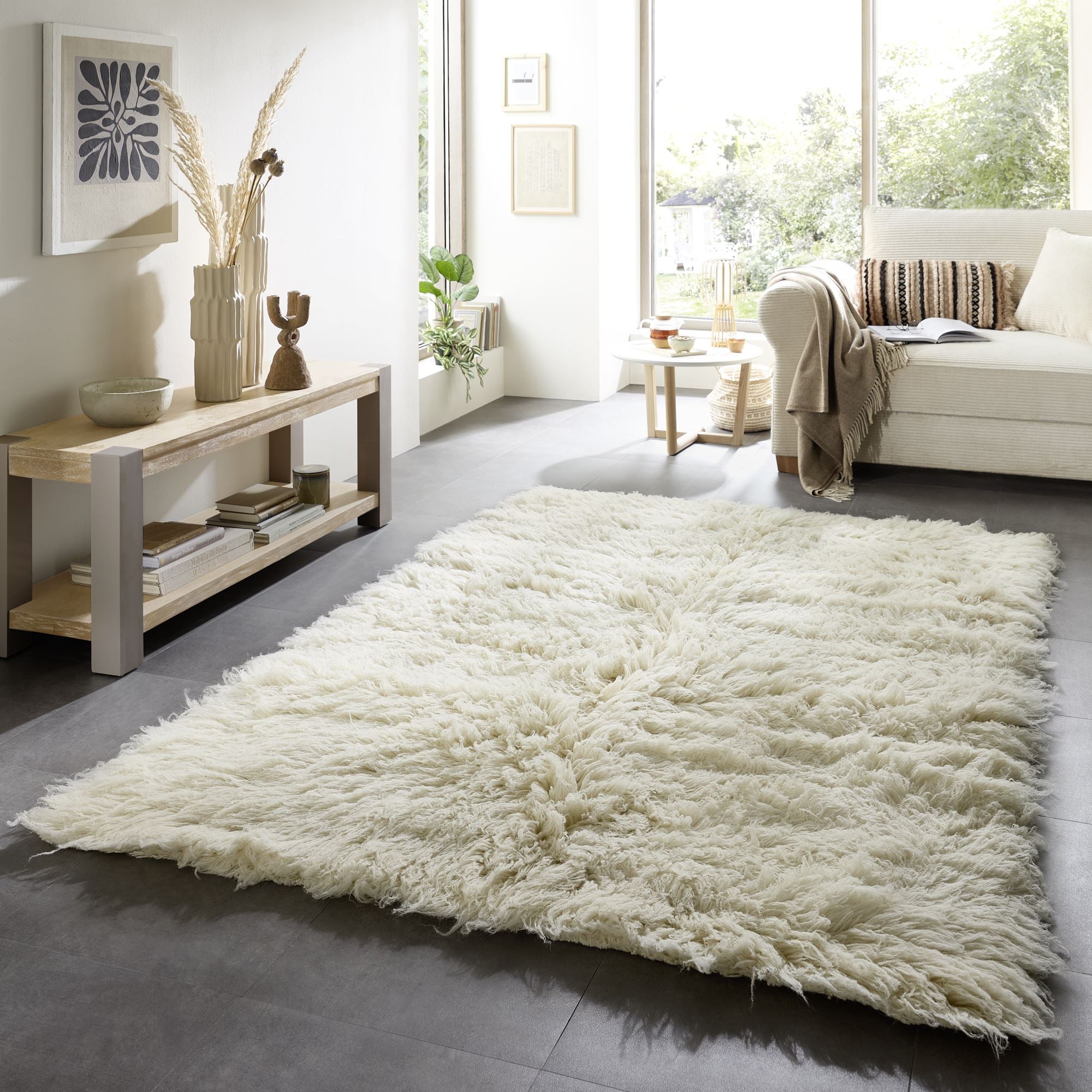Theko Grieks Flokati-tapijt Flokos 2450 140x200 cm - CrÃ¨me