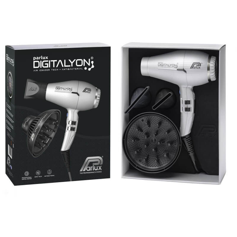 Sèche-cheveux argent DIGITALYON Parlux + Diffuseur